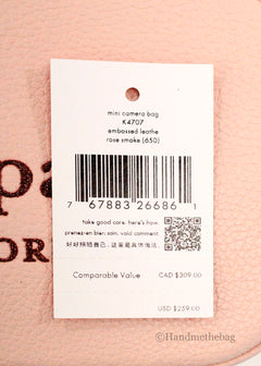 Kate Spade Mini Pink Embossed Leather Glitter Camera Bag