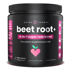 Beet Root Powder Circulation Supplement | Superfood Powder Nitric Oxide Supplement with Beetroot Juice Super Reds Powder & Grape Seed Extract | No Sugar Beet Supplement - 8.74 Oz