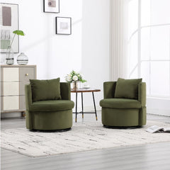 Upholstered Bucket-shaped Dining Chair With Ottoman